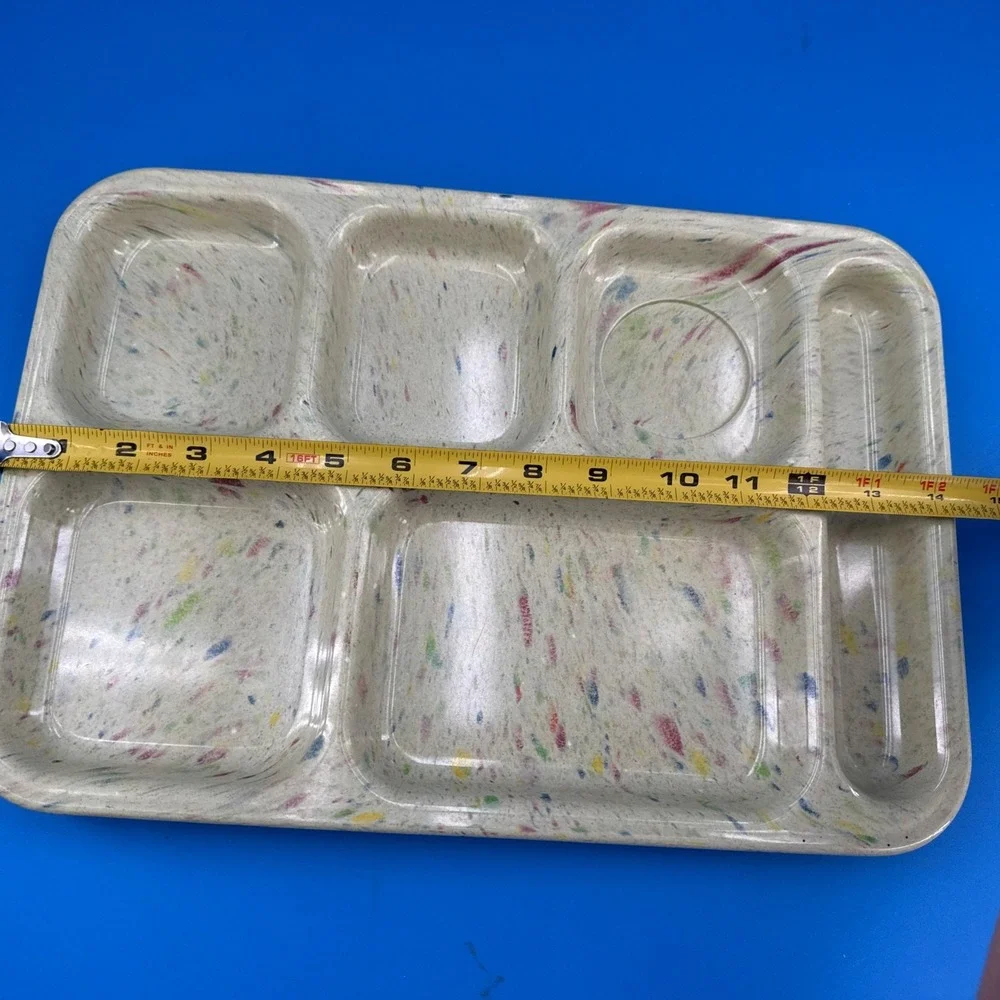Dallas Ware Confetti Spatter Melmac Divided Dinner Lunch Serving Tray # P-71